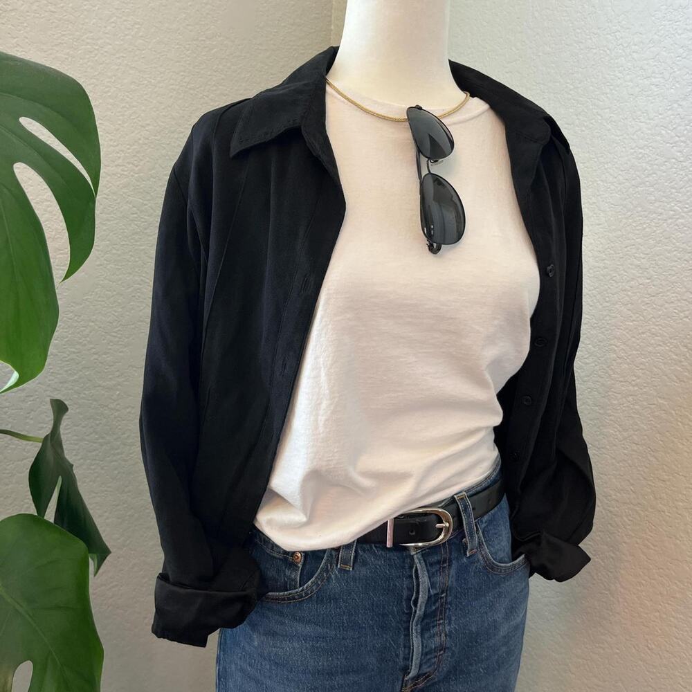 black lightweight layering shirt